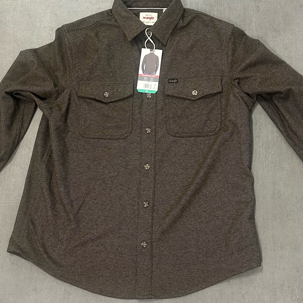 Wrangler brown brushed knot Button-Up Shirt
